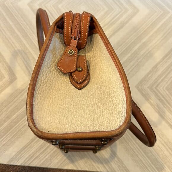 Dooney & Bourke Ivory & Brown Vintage Satchel Bag - Picture 7 of 9